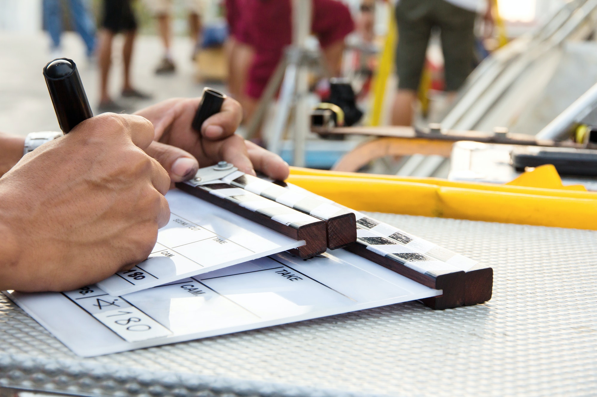 Labeling the Slate on set